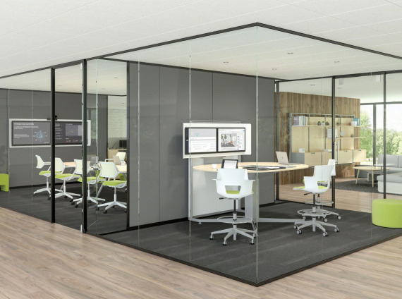 Light scale 1/2 glass wall from Steelcase