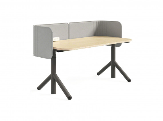 height adjustable desk with privacy