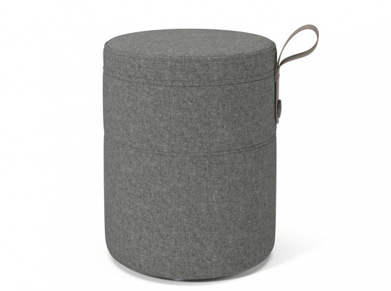 Pouf stool in gray