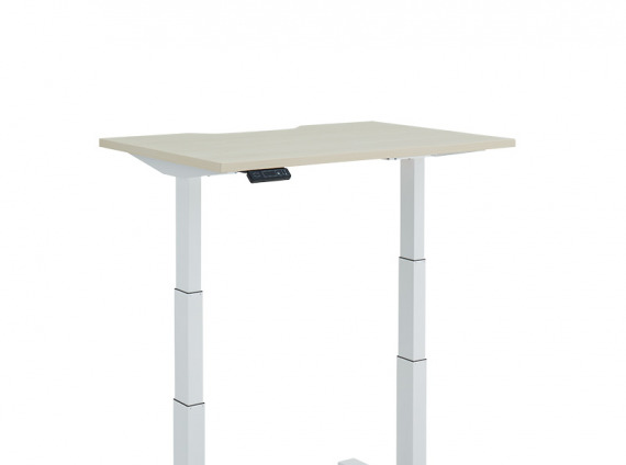 Height Adjustable Desk, Extended, T-Leg on white background